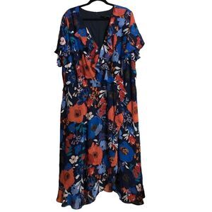 2/$30 Lane Bryant women’s dress size 28 floral flutter sleeve